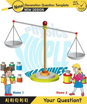 The subject of simple machines Illustrazione stock