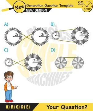The subject of simple machines Stock Illustration