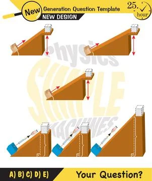 The subject of simple machines Illustrazione stock