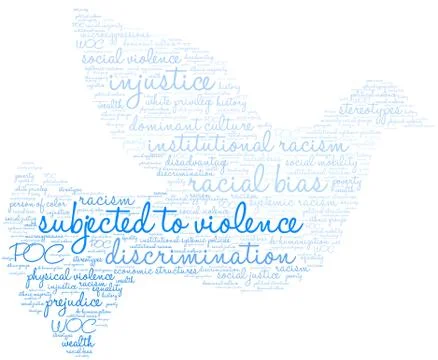 Subjected To Violence Word Cloud 스톡 일러스트