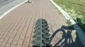 Subjective on bike with man shadow HD Footage