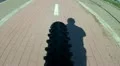 Subjective on bike with man shadow HD Footage