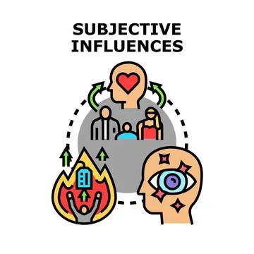 Subjective influences shaping personal perception and emotional response Ilustración de archivo