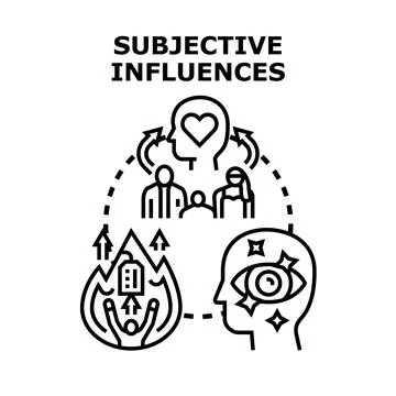 Subjective influences shaping personal perception and emotional response Ilustración de archivo