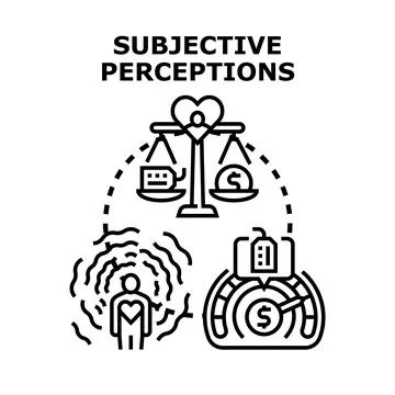 Subjective perceptions evaluating personal value and cost estimation Stock Illustration