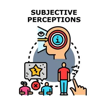 Subjective perceptions shaping individual thinking and interaction Ilustración de archivo