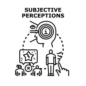 Subjective perceptions shaping individual thinking and interaction Stock Illustration
