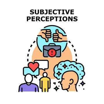 Subjective perceptions shaping opinions and individual decision processes Stockillustratie