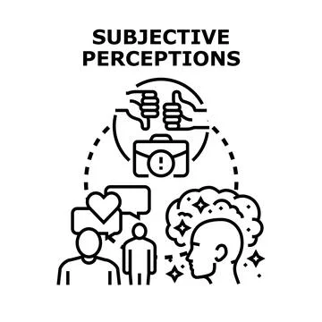 Subjective perceptions shaping opinions and individual decision processes Stockillustratie