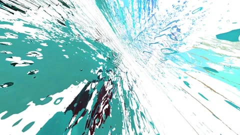 Subjective view movements in 3d space drawing of blue waves, planet cyberspace Stock Footage 123999119