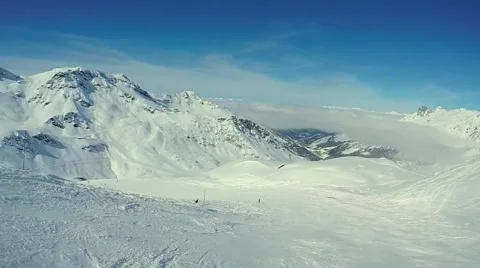 Subjective view of the skier Stock-Footage 47607150