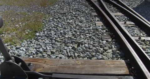 Subjective vision in motion over old train tracks. Video stock 119385247