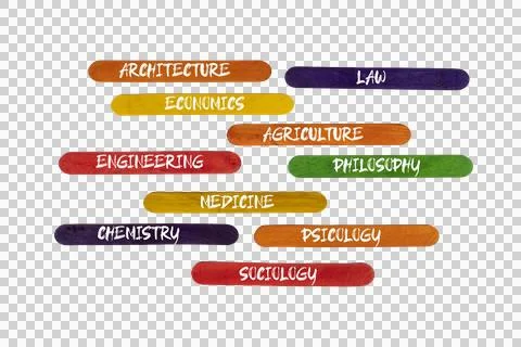 Subjects of study Stock-Fotos