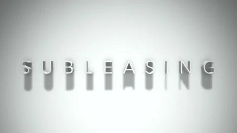 Subleasing 3D title animation with shadows on a white background Stock Footage 297117925
