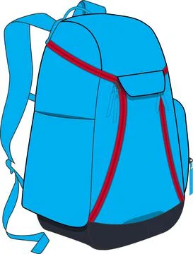 Sublimated  Back pack Mock ups Vectors Stock Illustration