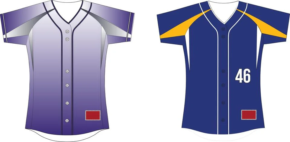 Sublimated Full Button Jersey With Inserts Vectors 스톡 일러스트