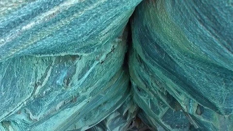 Sublime Blue Patterns Within Patagonia's Marble Caves Stock Footage 340436619