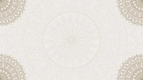 Sublime Peach Mandala Elegance Looping Animation Horizontal Video Background Stock Footage 262552054