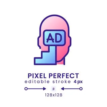 Subliminal advertising gradient fill desktop icon Stock Illustration