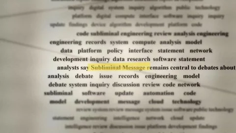 Subliminal message research in digital technology 스톡 동영상 347431269