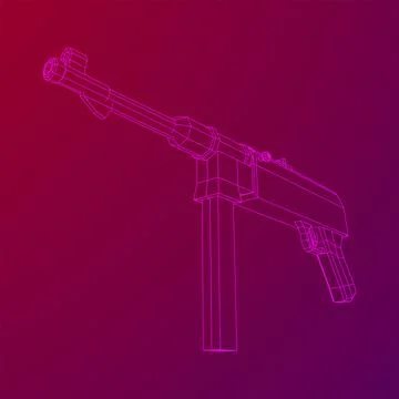 Submachine gun german MP 40 world war 2 firearms pistol 스톡 일러스트