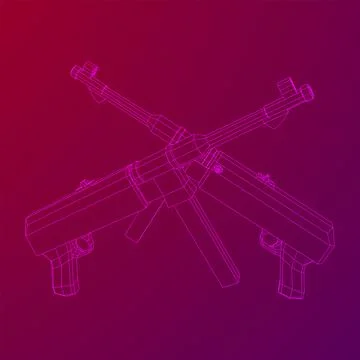 Submachine gun german MP 40 world war 2 firearms pistol Stock Illustration