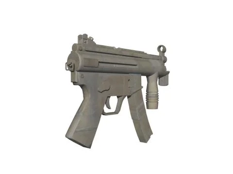 Submachine gun with magazine and trigger Stock Illustration