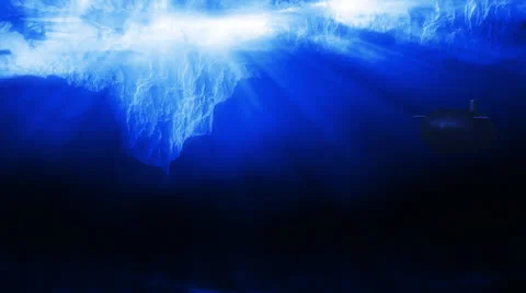 Submarine at  Arctic ice Video stock 24724875