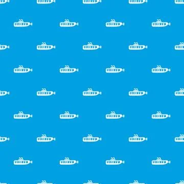Submarine design pattern vector seamless blue Stock Illustration