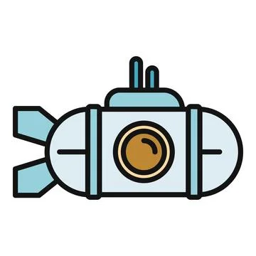 Submarine dive exploration vector icon design concept Stock Illustration