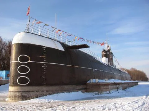 Submarine in dock Stock Photos