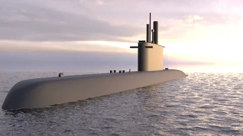 Submarine at evining Video stock 288059355