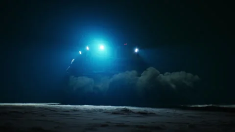Submarine explorer dives into the seabed Stock Footage 296340620