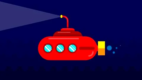 Submarine in flat design Stock Illustration