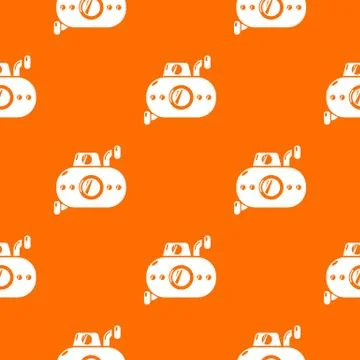 Submarine fun pattern vector orange Illustrazione stock