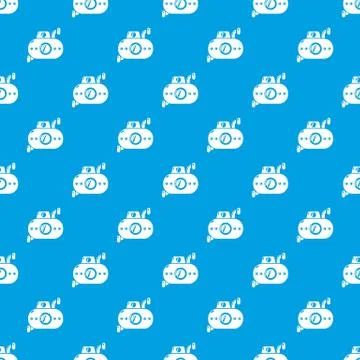Submarine fun pattern vector seamless blue Illustrazione stock