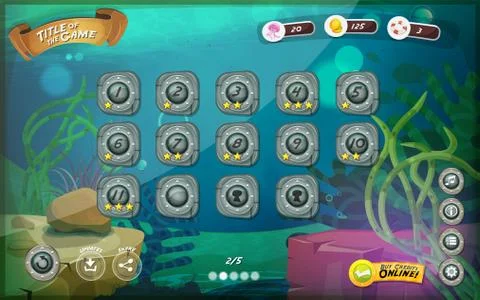 Submarine game user interface for tablet Stock Illustration