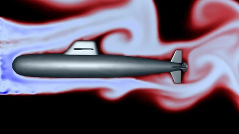 Submarine hydrodynamics 3d rendering Stock-Footage 103553420