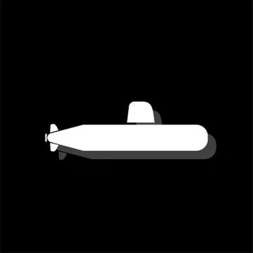 Submarine icon flat Stock Illustration