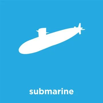 Submarine icon isolated on blue background Stock Illustration