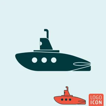 Submarine icon isolated. Stock Illustration