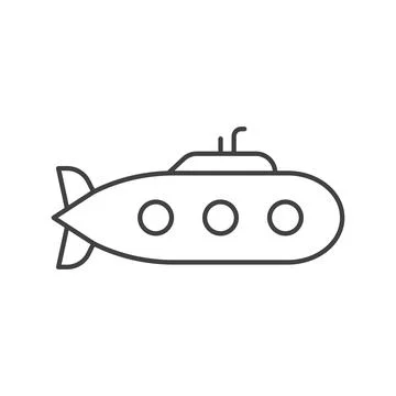 Submarine icon in line stroke flat style. Bathyscaphe vector illustration o.. 스톡 일러스트