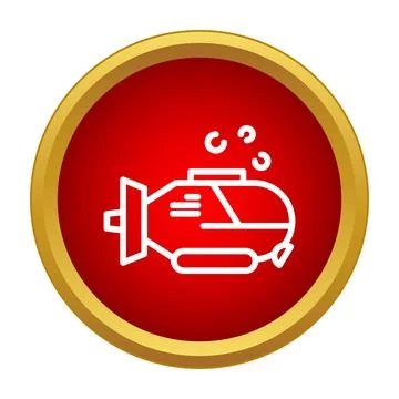 Submarine icon navigating underwater exploring marine depths Stock Illustration