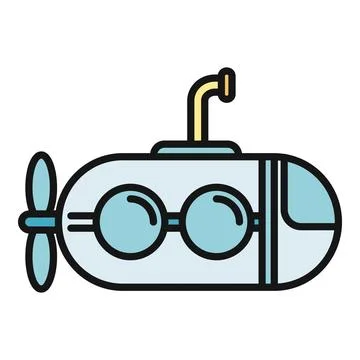Submarine icon navigating underwater for ocean exploration Stock Illustration