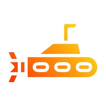 Submarine icon solid gradient red style military illustration vector army e.. Stock Illustration