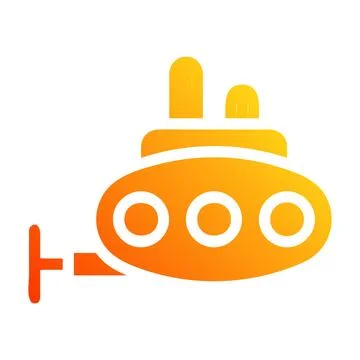Submarine icon solid gradient red style military illustration vector army e.. 库存插图