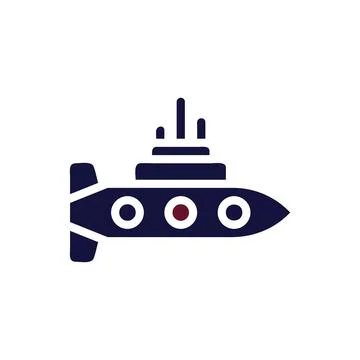 Submarine icon solid maroon navy colour military symbol perfect.(Multiple v.. Stock Illustration