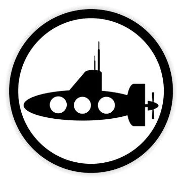 Submarine icon on white. Stock Illustration