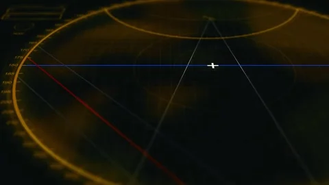 Submarine Interface Navigation SONAR radar screen Cinematic Angle - V2 - Retro Stock Footage 294959856