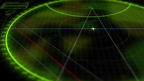 Submarine Interface Navigation SONAR radar screen Cinematic Angle - V1 - Modern Stock Footage 294959864
